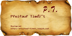 Pfeifauf Timót névjegykártya
